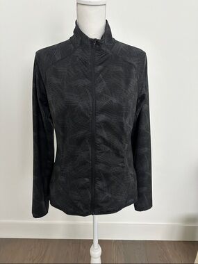 Lucy Black and Charcoal Gray Zip-Up Utility Jacket with Zip Pockets